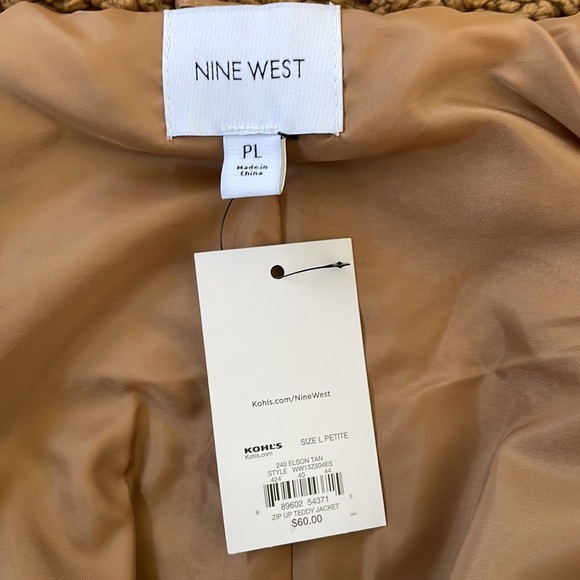 Teddy Coat by Nine West. Camel Size PL - Picture 4 of 7